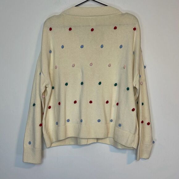 Hanna Andersson Mommy & Me Pom Pom V Neck Cardigan M - Picture 3 of 5